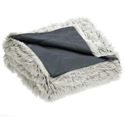 CelinaTex Shetland cuddly blanket fur-effect blanket grey white throw XXL 220 x 240 cm