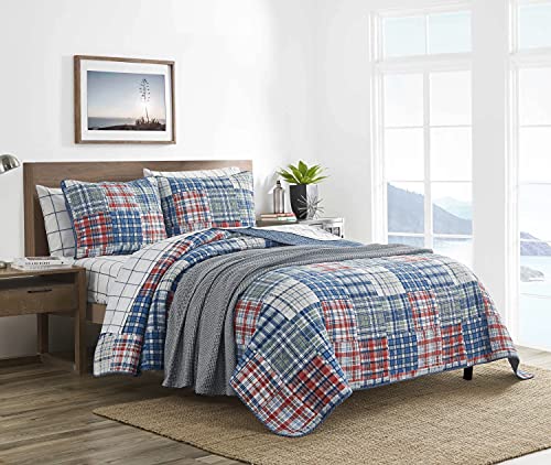 Nautica - King Size Quilt Set, All Season Cotton Home Bedding, Lightweight & Reversible (Raeford Blue, King)