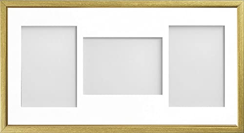 Frame Company Drayton Multi Aperture Photo Frame, Gold with Gold Inset, 20x10 for 7x5 inch (x3 PLP)