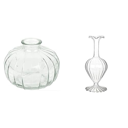 Talking Tables Clear Glass Bud Vase for flowers, s & Clear Glass Bud Vase for Flowers Height 19cm- Tape Table Decor Bundle