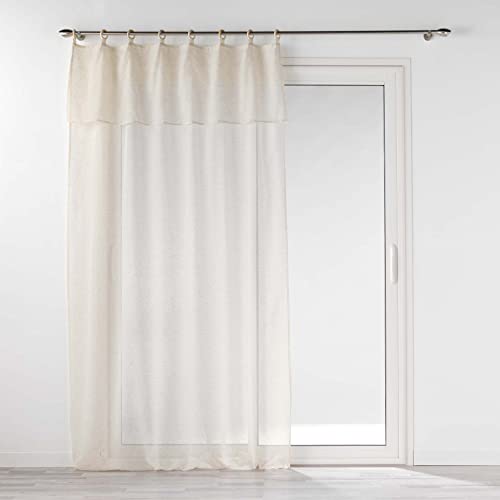 Douceur d'Intérieur Norine Linen Effect Woven Eyelet Curtains 140 x 240 cm