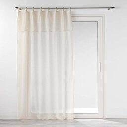 Douceur d'Intérieur Norine Linen Effect Woven Eyelet Curtains 140 x 240 cm