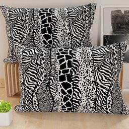 PETTI Artigiani Italiani - Pair of Pillow Cases 40 x 145 cm in Microfibre, Cushions for Bedroom Furniture, Sofa, Living Room, Set of 2 Cushion Covers, Animal Pillow Case, Black, 100% Made in Italy