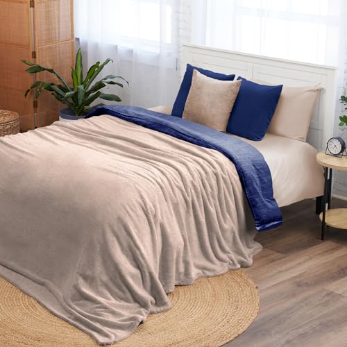 Northwest Ashford Home Cozy Warmwell Blanket Moonlight Taupe King Size 108 x 90 inches