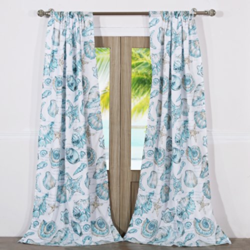 Greenland Home Barefoot Bungalow Cruz Window Panel Pair, Polyester, Multi-Colour, 213 x 213 x 0.5 cm