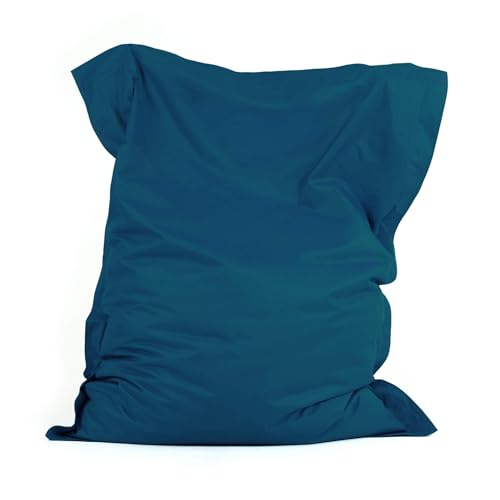 Bean Bag Bazaar Giant Outdoor Bean Bag, Teal, Outdoor Floor Cushion with Water Resistant Fabric, Large Beanbag with Filling Included, 180cm x 140cm, Sun Lounger, Garden Chair, Garden Seating
