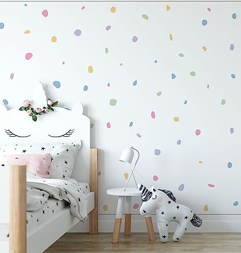 QuoteMyWall 150 Pastel Polka Dot Blobs Wall Stickers Dotty Danish Pastel Denmark Colourful Nursery Decals for Kids Boys Girls Bedrooms Removable (Danish Pastel)
