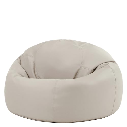 Bean Bag Bazaar Kingston Outdoor Bean Bag, Stone Beige, Garden Chair, Water Resistant Fabric, Large Gaming Beanbag with Filling Included, Comfy Chair, Garden Seat, Outdoor Seating