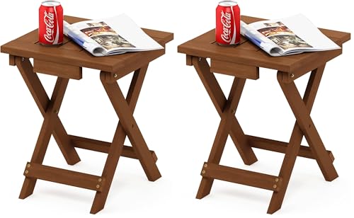 Furinno Patio Tables, Wood, Natural, one size (Pack of 2)