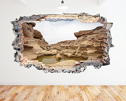 N676 Nature Landscape Stone Rocks Smashed Wall Decal 3D Art Stickers Vinyl RoomKids Bedroom Baby Nursery Cool Livingroom Hall Boys Girls (HUGE (100x175cm))