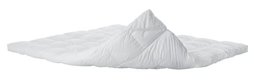 LUCID Mattress Topper for Bed 180 x 200 cm Ultra-Soft Microfibre, Quilted Mattress Pad, Thickness 7.5 cm, Soft and Breathable Cotton Percale Cover, Oeko-Tex