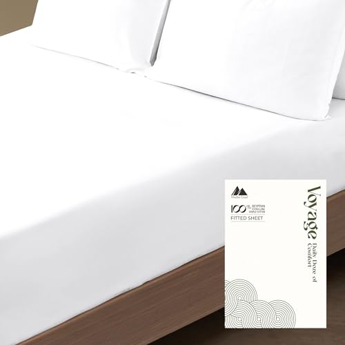 Premium Hotel Quality 1-Piece Cotton Fitted Sheet, Luxury Softest 600 Thread Count Egyptian Feel Sateen Weave Bottom Sheet, Deep Pocket up to 18 in, Queen Size, White