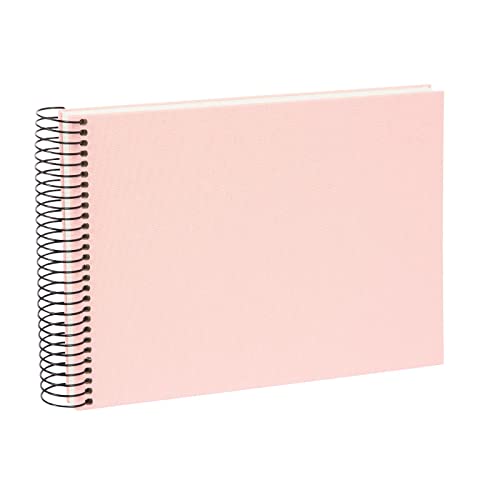 goldbuch Bella Vista Spiral Album, Linen Memory Album with Spiral Bound, Photo Album with 40 White Pages, Photo Book for Gluing, Photo Album, Rose, 24 x 17 cm