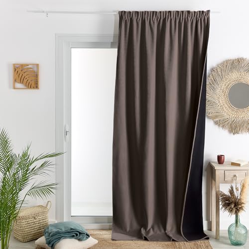 HomeMaison.com Thermal Curtain Opaque Taupe 140 x 260 cm