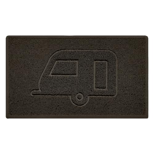 Nicoman CARAVAN Embossed Shape Door Mat Dirt-Trapper Washable Barrier Doormat-(Use Indoor or Sheltered Outdoor)-(75x44cm/29.5x17.3inches,Medium) Brown