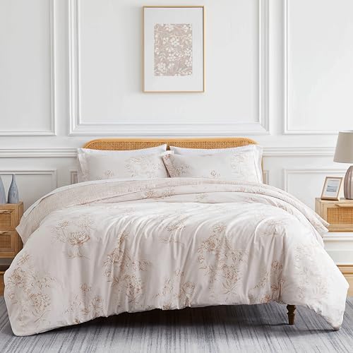 Southshore Fine Living, Inc. Paisley Boho Duvet Cover Full/Queen Size - Premium Quality Bedding Set, Easy Care - 1 Duvet Cover, 2 Pillow Shams - Harmony Taupe