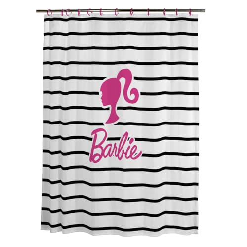 Franco Barbie Glam 13 Piece Shower Curtain and Ring Set, (100% Officially Licensed Product)