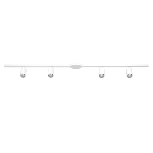 Eglo High-Voltage Track System Easy Track, Expandable Set with 4 Ceiling spotlights, Light Rail Made of Aluminium and Plastic in White, Lamps GU10 Socket, 192.5 cm