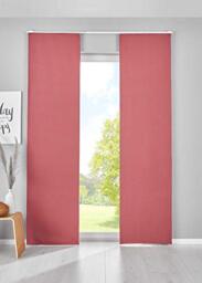 Gardinenbox Newyork 202020680-2 Set of 2 Blackout Sliding Curtains H x W 145 x 60 cm Dusky Pink Panel Carrier Opaque Thermal Sliding Curtain
