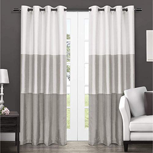 Exclusive Home Curtains Chateau Grommet Top Panel Pair, Dove Grey, 54x96, 2 Piece