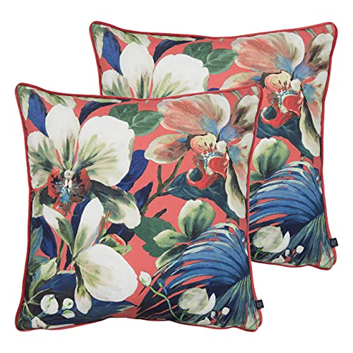 Prestigious Textiles Moorea Polyester Filled Cushions (Twin Pack), Cotton, Coral