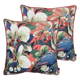Prestigious Textiles Moorea Polyester Filled Cushions (Twin Pack), Cotton, Coral