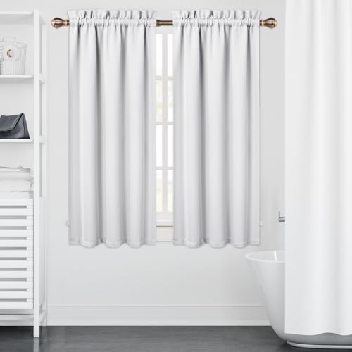 IDEALHOUSE Waterproof Blackout Short Curtains for Small Windows - Set of 2 - For small windows, light-proof and waterproof, modern caf?? look, easy to install, for kitchen, bathroom, living room