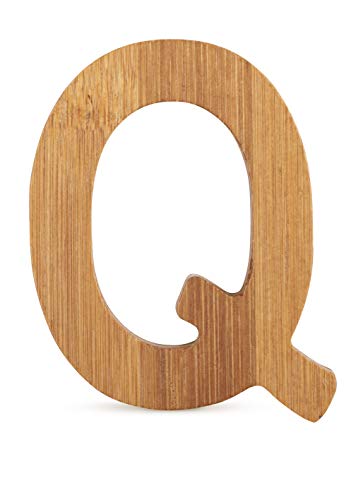 Small Foot 12070 ABC letter Q made of sustainable bamboo, can be combined with other letters as a decoration or door sign