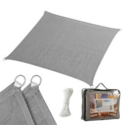 Relaxdays Shade Sail, HDPE, breathable, garden & balcony, with eyelets & tension ropes, sizes & colours