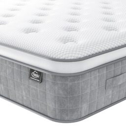 TeQsli 25cm Double Mattress Medium Firm 7-Zone Support Hybrid 135x190cm - 4FT6 Mattresses With Memory Foam Pocket Sprung 10 Inch Pressure & Back Pain Relief Edge Support Motion Isolation in a Box