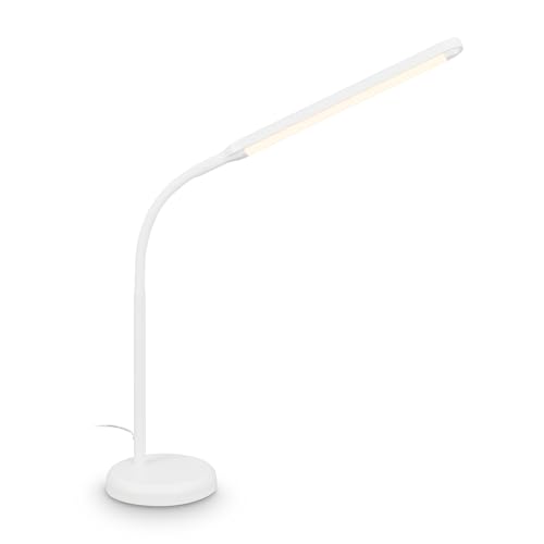 BRILONER - LED Table lamp with Touch, dimmable, Adjustable, Warm White, Desk lamp, Table Lamps Bedside, Lounge, Living Room, 13x72,5 cm, White