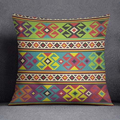 Bonamaison Decorative Cushion Cover, Cotton Polyester, Multicolor, 45x45