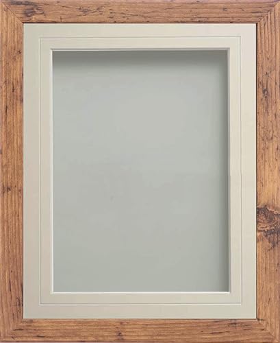 Frame Company Allington Rustic Photo Frame with Ivory V-Groove Mount, 20x16 for 15x10 inch, fitted with perspex