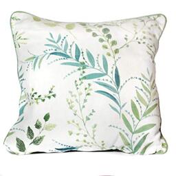 Fusion Fernworthy-Filled Cushion, 100% Cotton, Green
