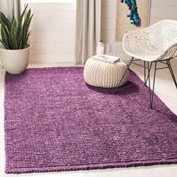 Safavieh Natural Fiber Indoor Hand Made Rectangle Area Rug, Natural Fiber Collection, NF447, in Purple, 152 X 244 cm for Living Room, Bedroom or Any Indoor Space