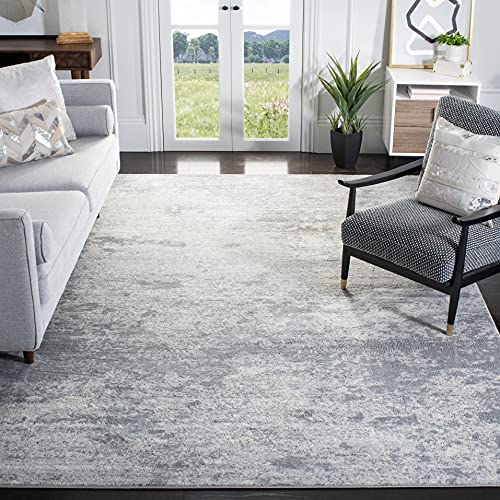 Safavieh Contemporary Rug for Living Room, Dining Room, Bedroom - Brentwood Collection, Short Pile, in Grey and Ivory, 91 X 152 cm