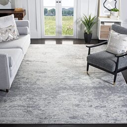 Safavieh Contemporary Rug for Living Room, Dining Room, Bedroom - Brentwood Collection, Short Pile, in Grey and Ivory, 91 X 152 cm