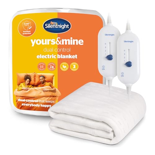 Silentnight Dual Control Electric Blanket Double - Heated Electric Underblanket Bed Warmer Sheet with 3 Heat Settings, Easy Fit Straps, Split Controls and Machine Washable - Double 150x137cm