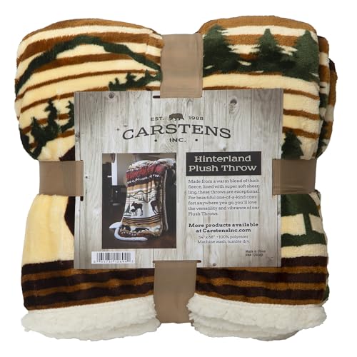 "CARSTENS, INC. Ultra Premium Super Soft Plush Sherpa Fleece Oversized Throw Blanket 54"" x 68"", Hinterland"