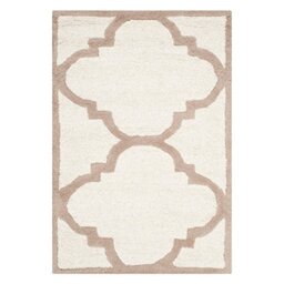 Safavieh Modern Indoor Hand Tufted Accent Area Rug, Cambridge Collection, CAM140, in Ivory / Beige, 61 X 91 cm for Living Room, Bedroom or Any Indoor Space