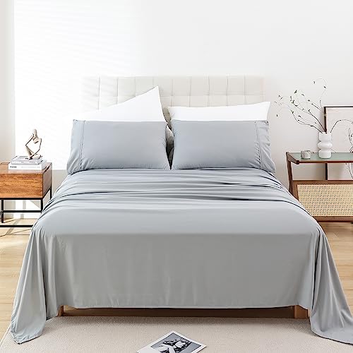 Whitney Home Textile Twin Sheet Set - 3 Piece Soft Microfiber Bed Sheets for Twin Size Bed, Fit Deep Pocket Cooling Sheets and Pillowcase Set, Hotel Durable Wrinkle Free Sheets