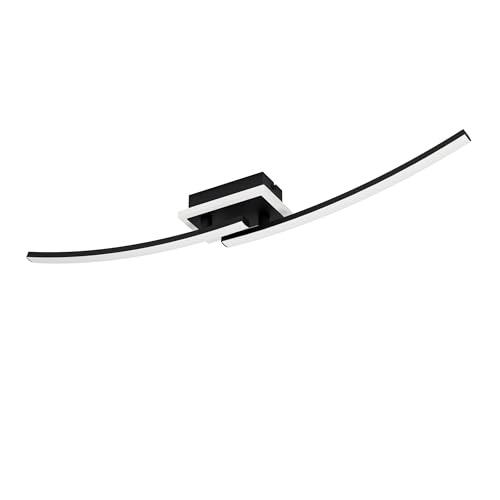 Eglo LED Ceiling lamp Lungolago, Living Room and Bedroom Lighting, lamp Made of Metal and Plastic in Black, Warm White, 75 cm