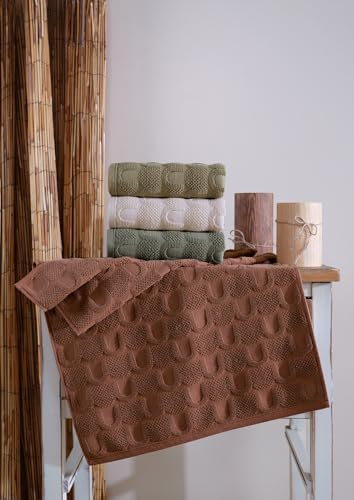 Foutastic Luxury 4 Piece Bath Towel Set 100% Cotton Jacquard 70x140cm 500gsm - Machine Washable - Includes Storage Box - Soft and Absorbent for Wellness Feel