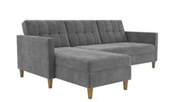 DHP Hartford Sectional Sofabed Chenille Grey, 153x213x82cm (DxWxH)