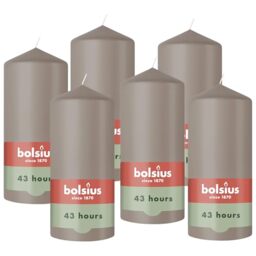 Bolsius – Essentials – Smooth Pillar Candle – Taupe – 5.1″ – Decorative Candles – Contains Natural Plant-Based Wax – Without Palm Oil
