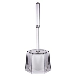 Premier Housewares Grey Toilet Roll Holders Free Standing Acrylic Brush Holder Hexagon Toilet Brushes And Holders Sets Diamante Detailed Freestanding Toilet Roll Holder 13 x 37 x 15
