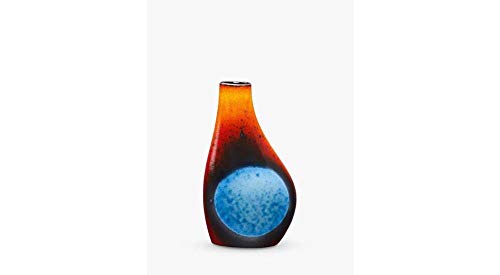 Poole Pottery Flare Asymmetrical Flask Vase - Contrasting & Contemporary - Hand Crafted English Earthenware Clay - Striking Statement Pieces - Office, Living Room, Dining Room Decoration - Gift Boxed