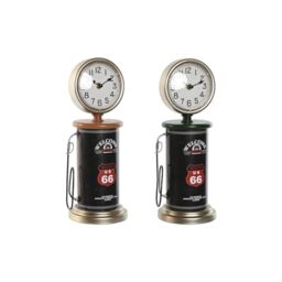Home ESPRIT Table Clock Black Green Orange Metal Polypropylene Vintage 13 x 13 x 35 cm (2 Units)