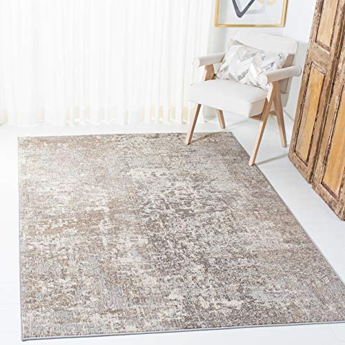 Safavieh Contemporary Rug for Living Room, Dining Room, Bedroom - Madison Collection, Short Pile, in Grey and Beige, 122 X 183 cm