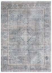 SAFAVIEH Traditional Rug for Living Room, Dining Room, Bedroom - Dream Collection, Short Pile, in Grey and Turquoise, 152 X 244 cm